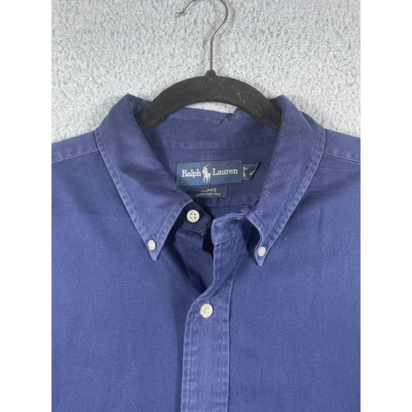 Ralph Lauren Men's Solid Blue Button Up Shirt Size XXL - Picture 8 of 10